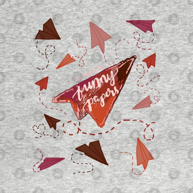 RED PAPER AIRPLANES | SEE YOU IN THE FUNNY PAPERS by ulricartistic